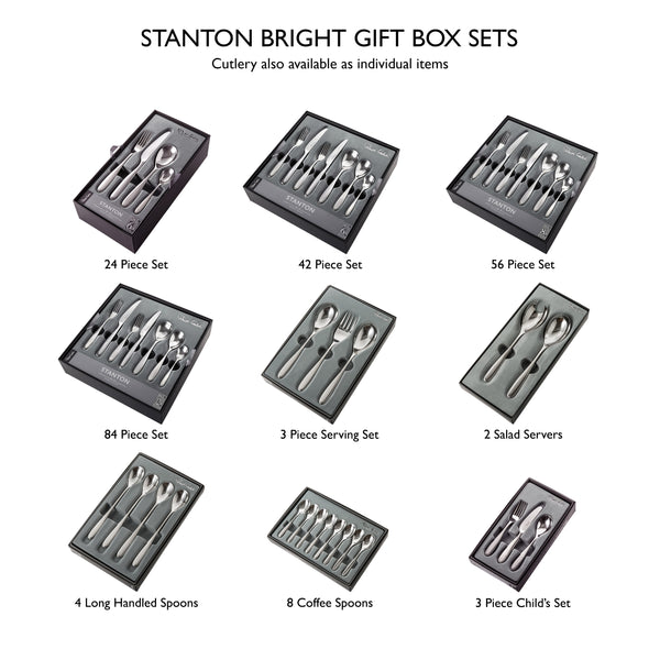 Stanton Bright Cutlery Canteen Set, 60 Piece for 8 People