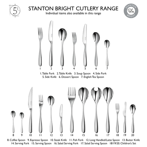 Stanton Bright Long Handled Spoon, Set of 4