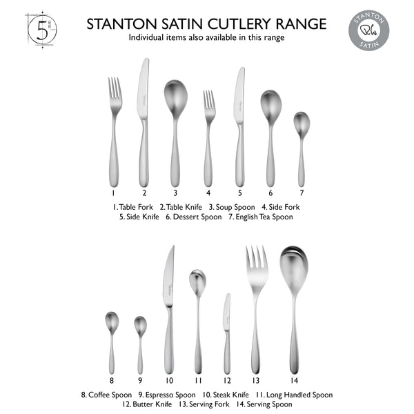 Stanton Satin Cutlery Set, 24 Piece for 6 People