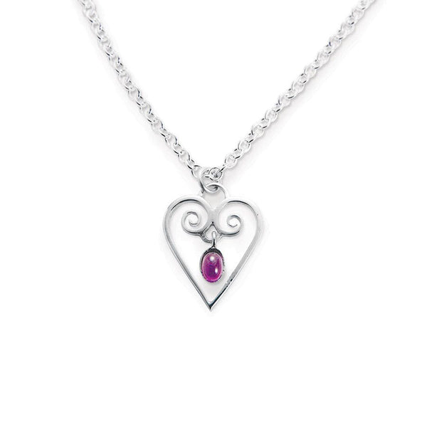 Small Heart and Amethyst Pendant