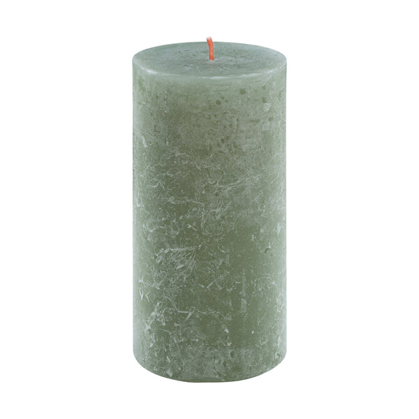 Fresh Olive Rustic Shine Pillar Candle 13cm