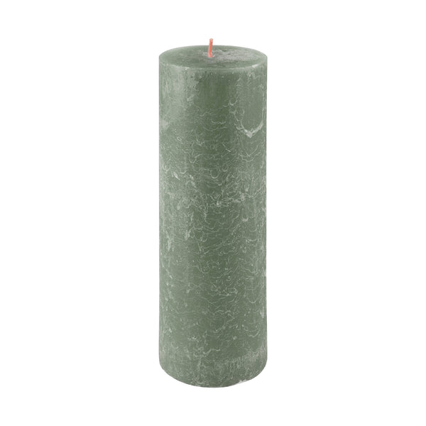 Fresh Olive Rustic Shine Pillar Candle 19cm