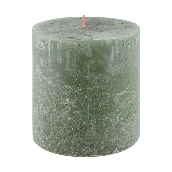 Fresh Olive Rustic Shine Pillar Candle 10cm
