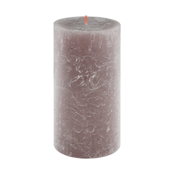 Taupe Rustic Shine Pillar Candle 13cm