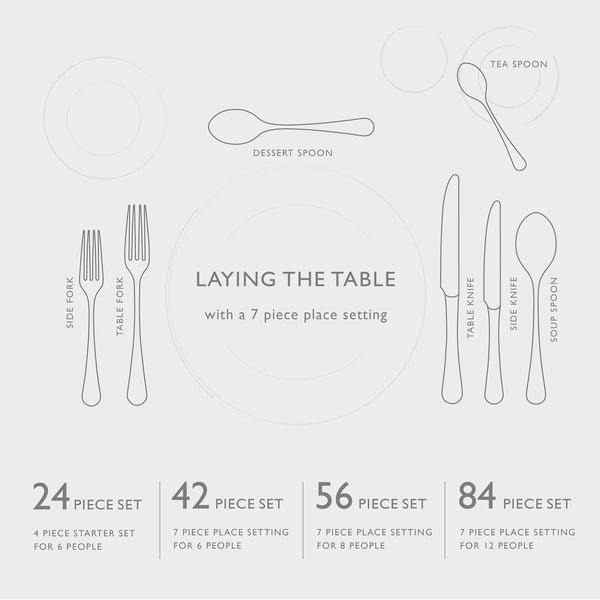 Baguette Vintage Cutlery Set, 56 Piece for 8 People